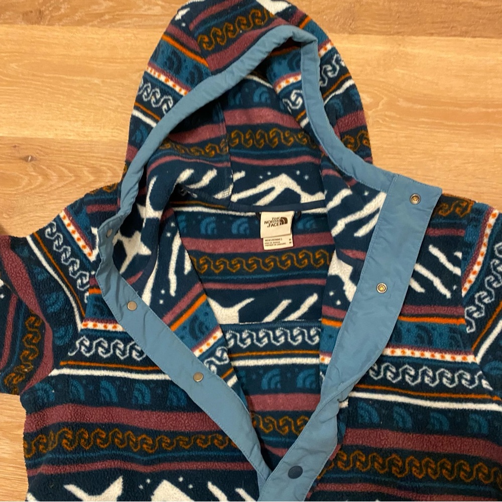 North Face Carbondale Fleece 1/4 Snap Button Jacket Men’s Medium Aztec Monterey - Picture 5 of 7